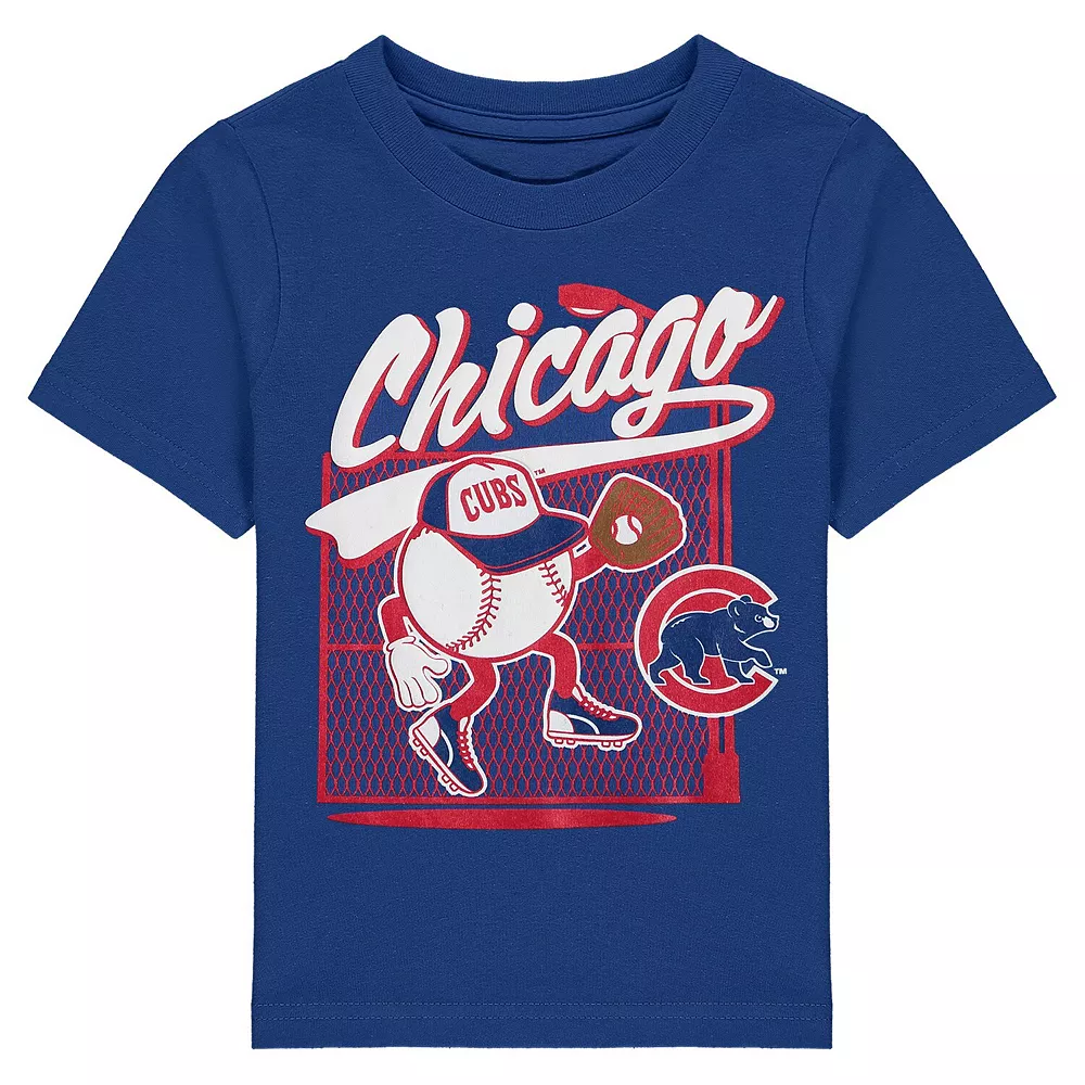 Toddler Royal Chicago Cubs On the Fence T-Shirt 1 Toddler Royal Chicago Cubs On the Fence T-Shirt
