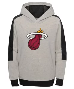 Youth Heathered Gray Miami Heat Lived In Pullover Hoodie