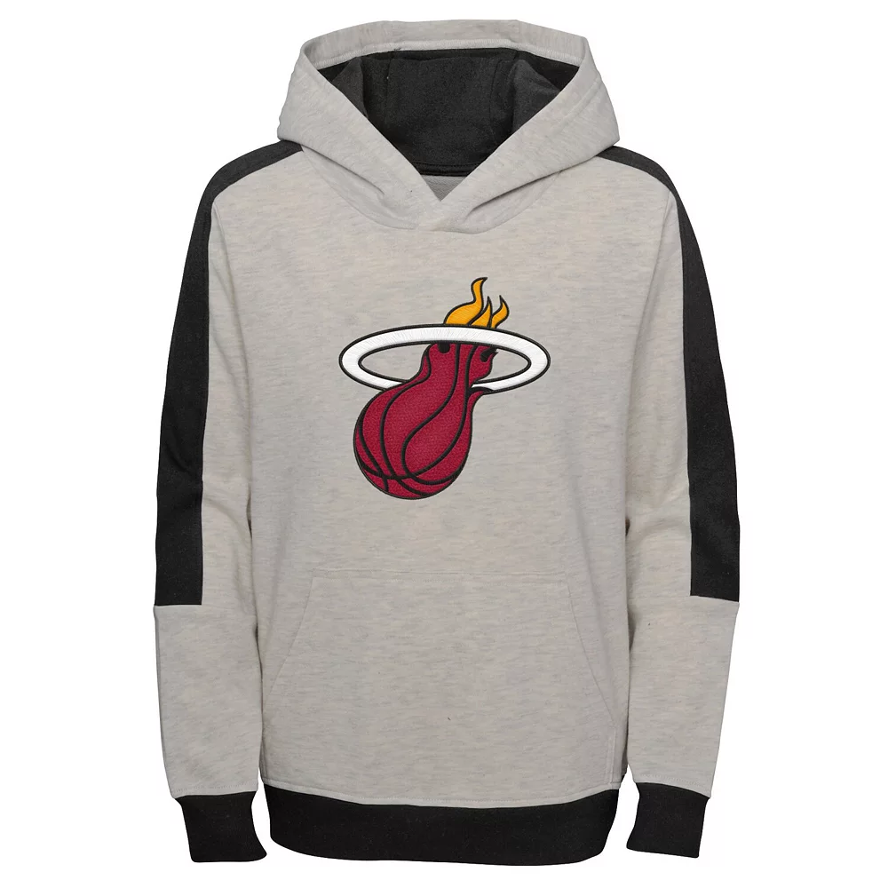Youth Heathered Gray Miami Heat Lived In Pullover Hoodie 1 Youth Heathered Gray Miami Heat Lived In Pullover Hoodie