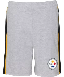 Youth Heathered Gray Pittsburgh Steelers Wingback Shorts