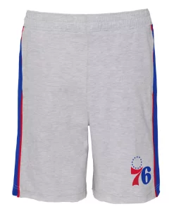 Youth Heathered Gray Philadelphia 76ers Wingback Shorts