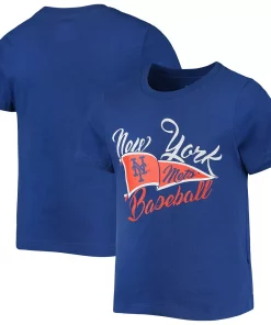 Girls Youth Royal New York Mets Team Fly The Flag T-Shirt