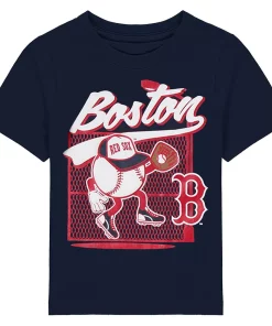 Preschool Navy Boston Red Sox On the Fence T-Shirt