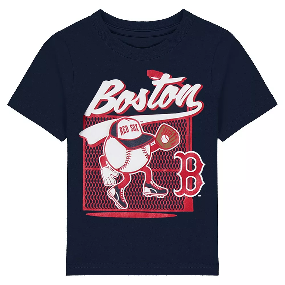 Preschool Navy Boston Red Sox On the Fence T-Shirt 1 Preschool Navy Boston Red Sox On the Fence T-Shirt