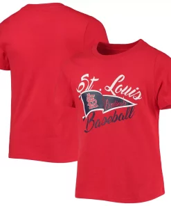 Girls Youth Red St. Louis Cardinals Team Fly The Flag T-Shirt