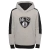 Youth Heathered Gray Brooklyn Nets Lived In Pullover Hoodie