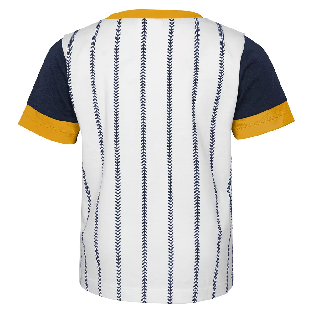 Toddler White/Navy Milwaukee Brewers Position Player T-Shirt & Shorts Set 4 Toddler White/Navy Milwaukee Brewers Position Player T-Shirt & Shorts Set - Image 4