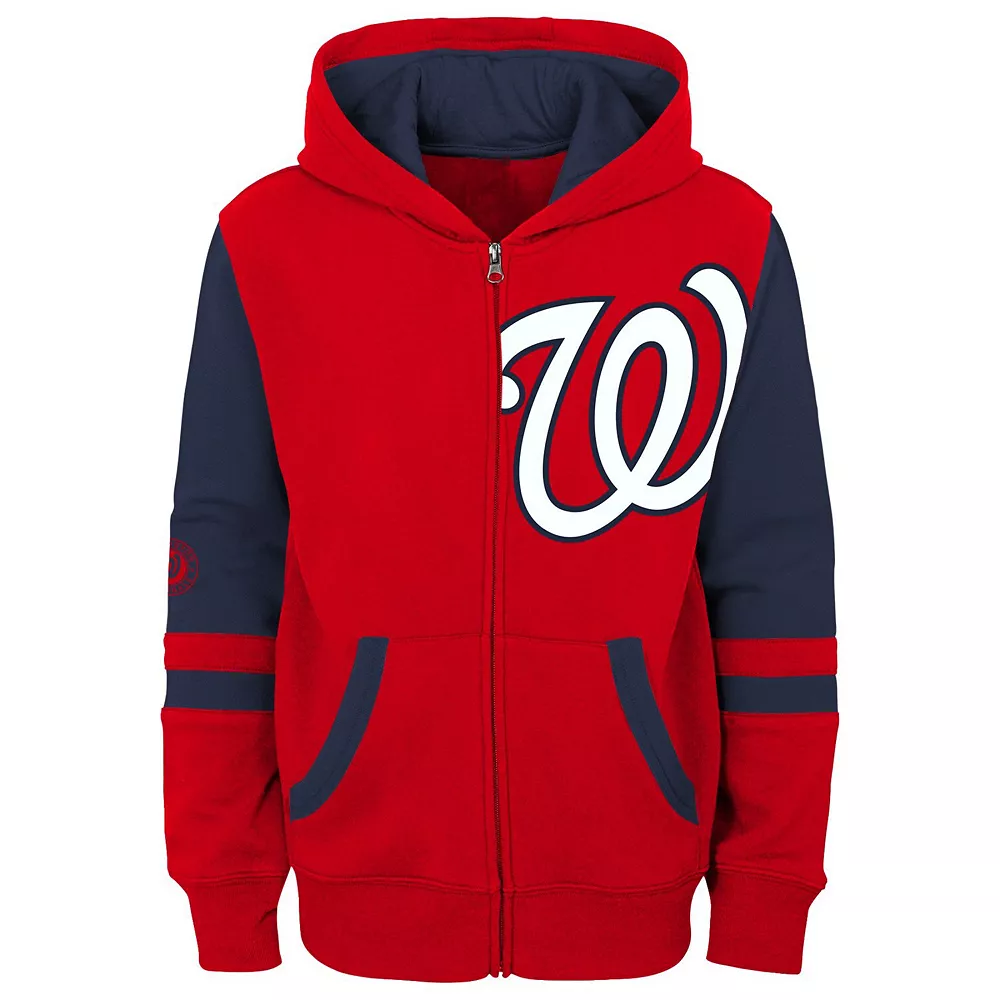 Youth Red Washington Nationals Stadium Color-Block Full-Zip Hoodie 3 Youth Red Washington Nationals Stadium Color-Block Full-Zip Hoodie - Image 3