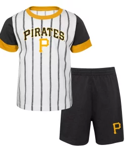 Alternative view of Toddler White/Black Pittsburgh Pirates Position Player T-Shirt & Shorts Set