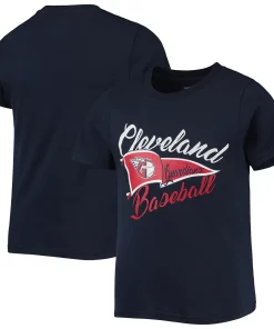 Girls Youth Navy Cleveland Guardians Team Fly The Flag T-Shirt
