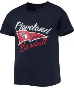 Alternative view of Girls Youth Navy Cleveland Guardians Team Fly The Flag T-Shirt