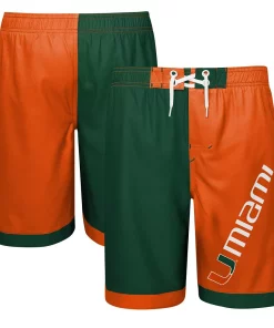 Youth Green/Orange Miami Hurricanes Conch Bay Swim Shorts