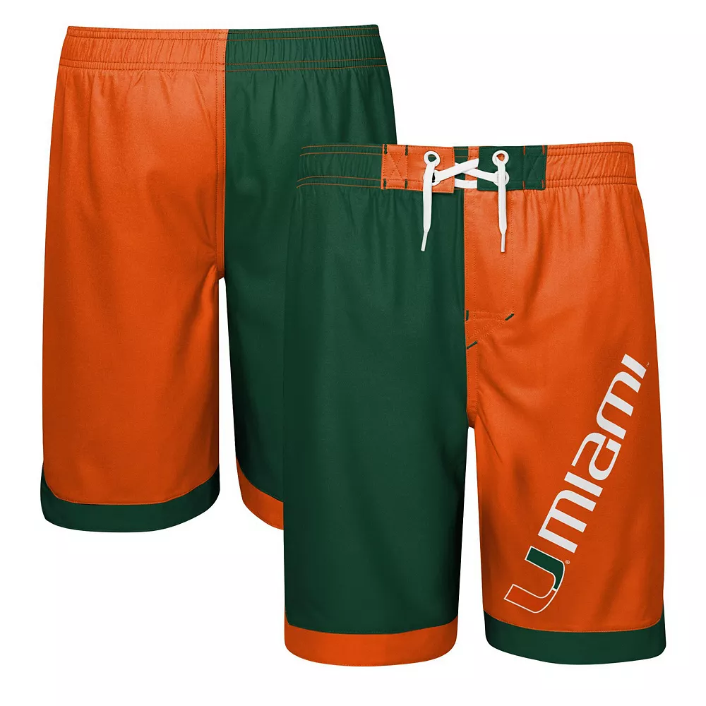 Youth Green/Orange Miami Hurricanes Conch Bay Swim Shorts 2 Youth Green/Orange Miami Hurricanes Conch Bay Swim Shorts - Image 2