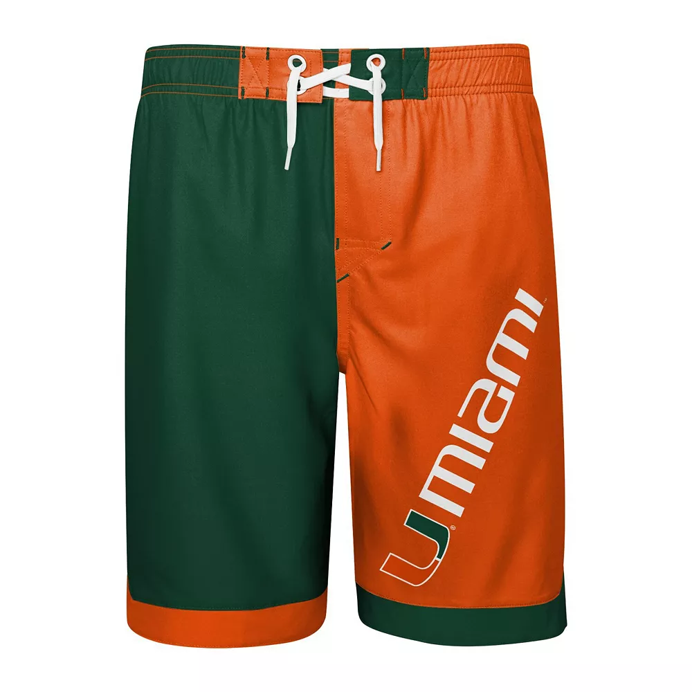Youth Green/Orange Miami Hurricanes Conch Bay Swim Shorts 3 Youth Green/Orange Miami Hurricanes Conch Bay Swim Shorts - Image 3