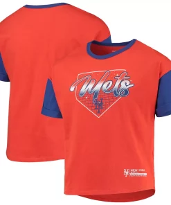 Alternative view of Girls Youth Orange New York Mets Bleachers T-Shirt