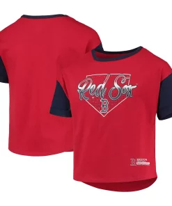 Alternative view of Girls Youth Red Boston Red Sox Bleachers T-Shirt