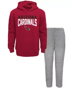 Toddler Cardinal/Heathered Gray Arizona Cardinals Fan Flare Pullover Hoodie & Sweatpants Set