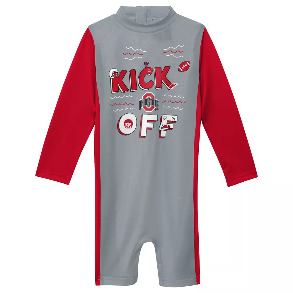 Toddler Gray/Scarlet Ohio State Buckeyes Wave Runner Wetsuit 1 Toddler Gray/Scarlet Ohio State Buckeyes Wave Runner Wetsuit
