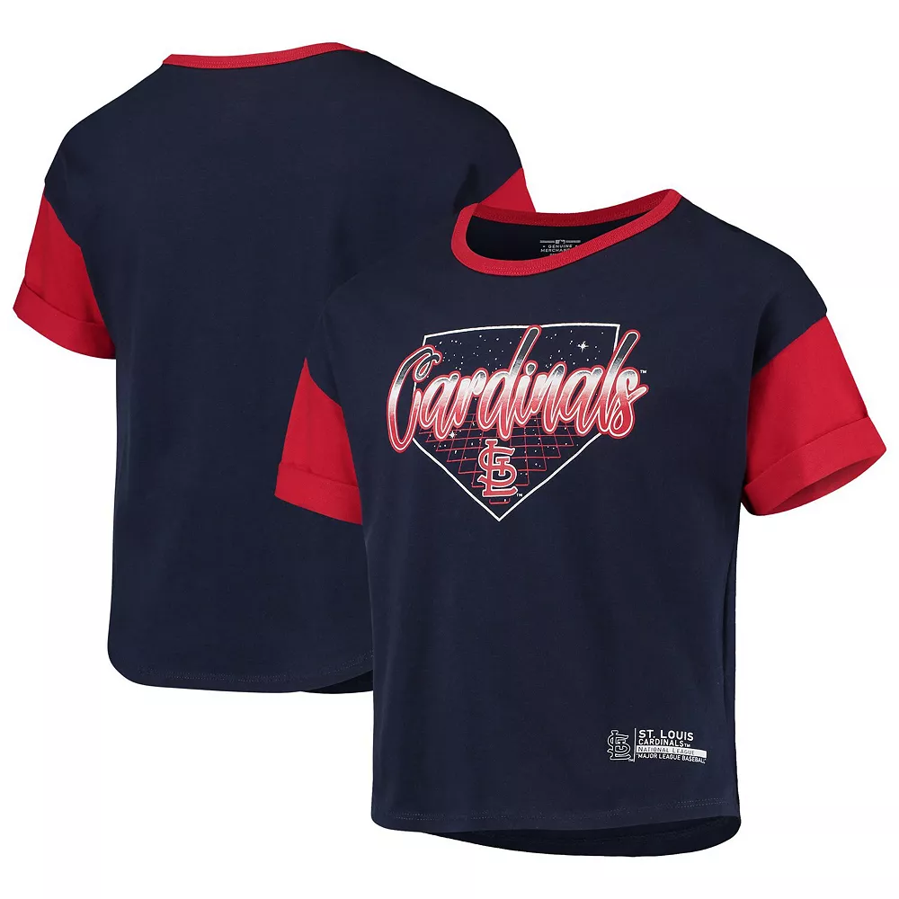 Girls Youth Navy St. Louis Cardinals Bleachers T-Shirt 1 Girls Youth Navy St. Louis Cardinals Bleachers T-Shirt