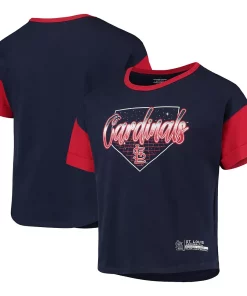 Alternative view of Girls Youth Navy St. Louis Cardinals Bleachers T-Shirt