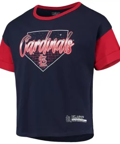 Girls Youth Navy St. Louis Cardinals Bleachers T-Shirt 6 Girls Youth Navy St. Louis Cardinals Bleachers T-Shirt -MLB Shop 5752669 ALT2