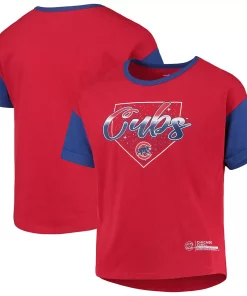 Girls Youth Red Chicago Cubs Bleachers T-Shirt