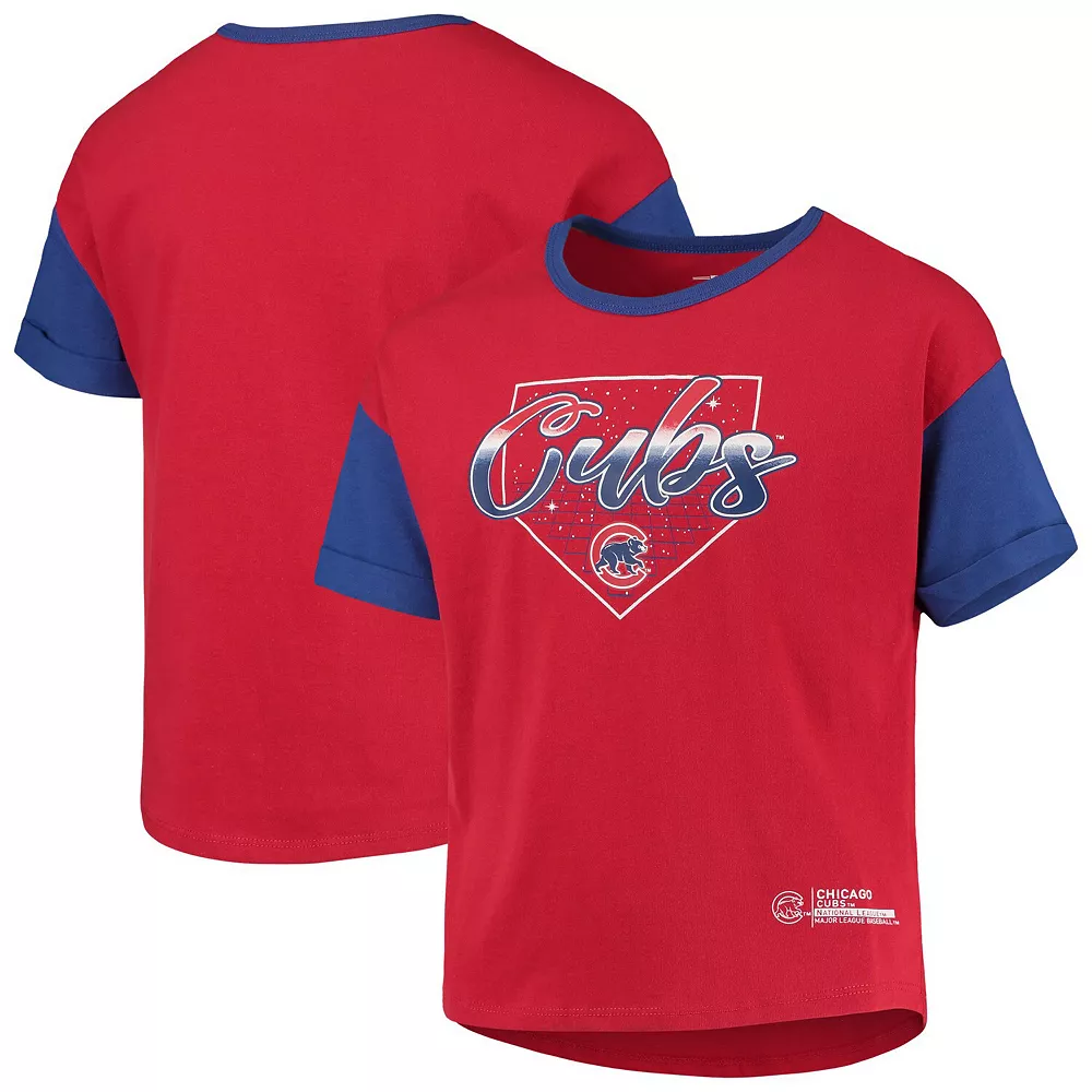 Girls Youth Red Chicago Cubs Bleachers T-Shirt 2 Girls Youth Red Chicago Cubs Bleachers T-Shirt - Image 2