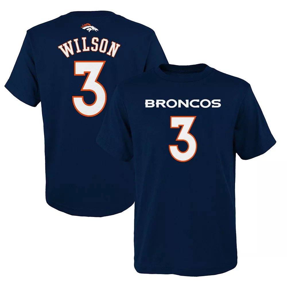 Youth Russell Wilson Navy Denver Broncos Mainliner Player Name & Number T-Shirt 1 Youth Russell Wilson Navy Denver Broncos Mainliner Player Name & Number T-Shirt