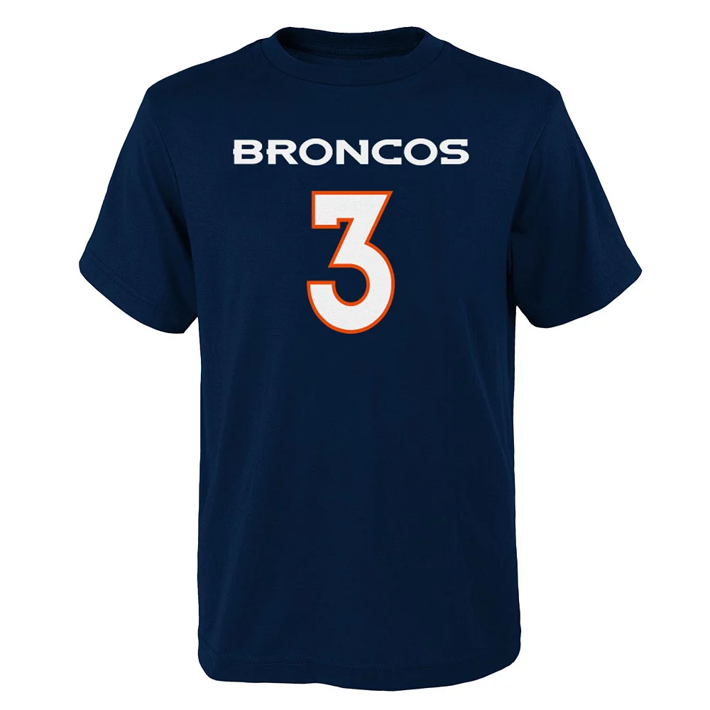 Youth Russell Wilson Navy Denver Broncos Mainliner Player Name & Number T-Shirt 2 Youth Russell Wilson Navy Denver Broncos Mainliner Player Name & Number T-Shirt - Image 2