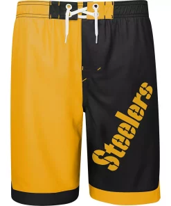 Youth Gold/Black Pittsburgh Steelers Conch Bay Board Shorts