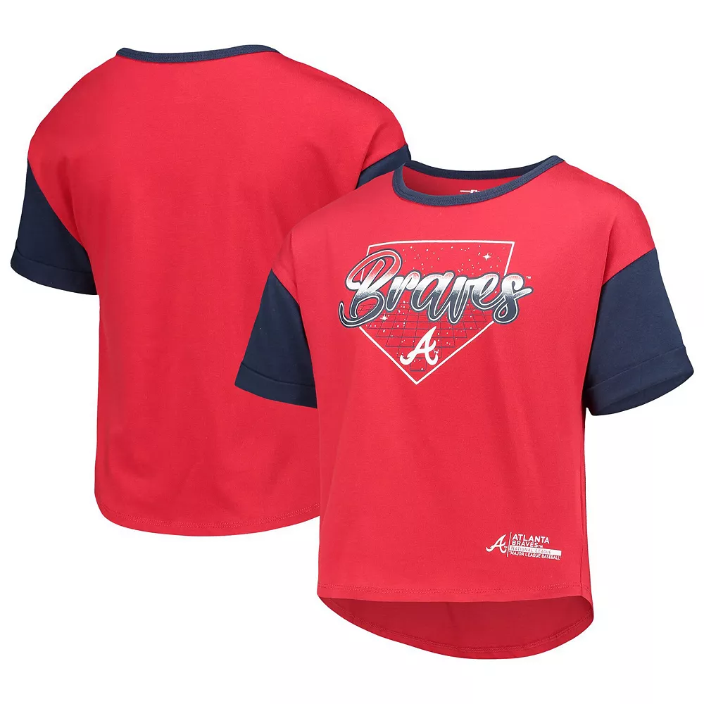 Girls Youth Red Atlanta Braves Bleachers T-Shirt 1 Girls Youth Red Atlanta Braves Bleachers T-Shirt