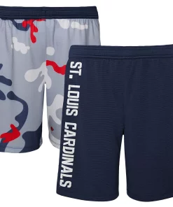 Youth Navy St. Louis Cardinals Camo Newsies Active Shorts