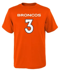 Youth Russell Wilson Orange Denver Broncos Mainliner Player Name & Number T-Shirt -MLB Shop 5762590 ALT2