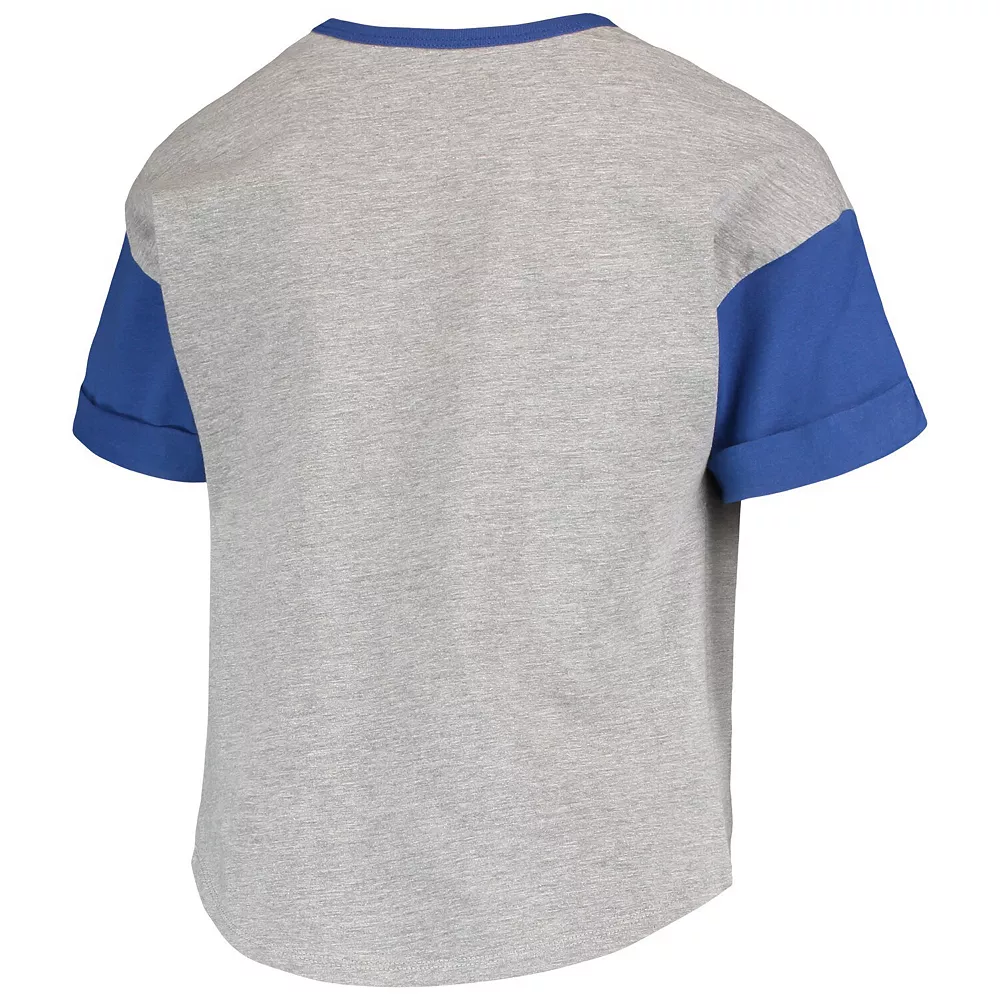 Girls Youth Heathered Gray Los Angeles Dodgers Bleachers T-Shirt 3 Girls Youth Heathered Gray Los Angeles Dodgers Bleachers T-Shirt - Image 3