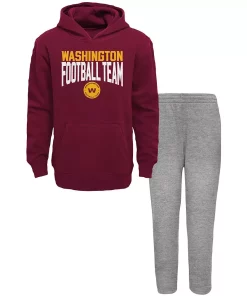 Toddler Burgundy/Heathered Gray Washington Football Team Fan Flare Pullover Hoodie & Sweatpants Set