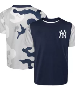 Alternative view of Youth Navy/Gray New York Yankees Officials Practice T-Shirt