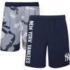 Youth Navy New York Yankees Camo Newsies Active Shorts