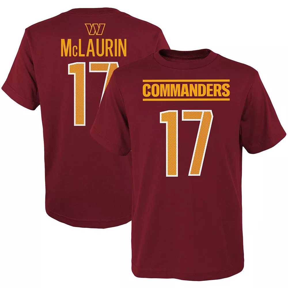 Preschool Terry McLaurin Burgundy Washington Commanders Mainliner Player Name & Number T-Shirt 1 Preschool Terry McLaurin Burgundy Washington Commanders Mainliner Player Name & Number T-Shirt