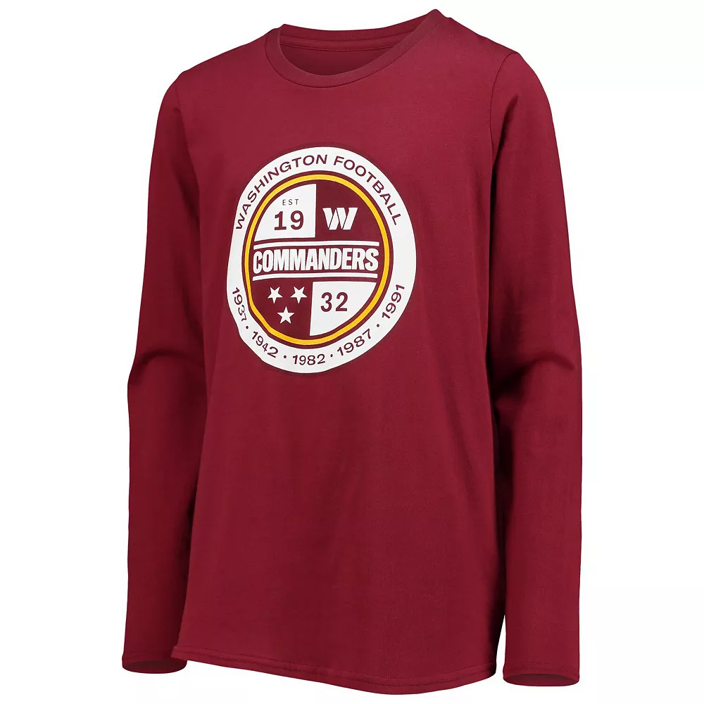 Youth Burgundy Washington Commanders Secondary Logo Long Sleeve T-Shirt 3 Youth Burgundy Washington Commanders Secondary Logo Long Sleeve T-Shirt - Image 3