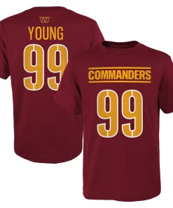 Youth Chase Young Burgundy Washington Commanders Mainliner Player Name & Number T-Shirt -MLB Shop 5767866 ALT