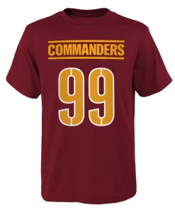 Youth Chase Young Burgundy Washington Commanders Mainliner Player Name & Number T-Shirt -MLB Shop 5767866 ALT2