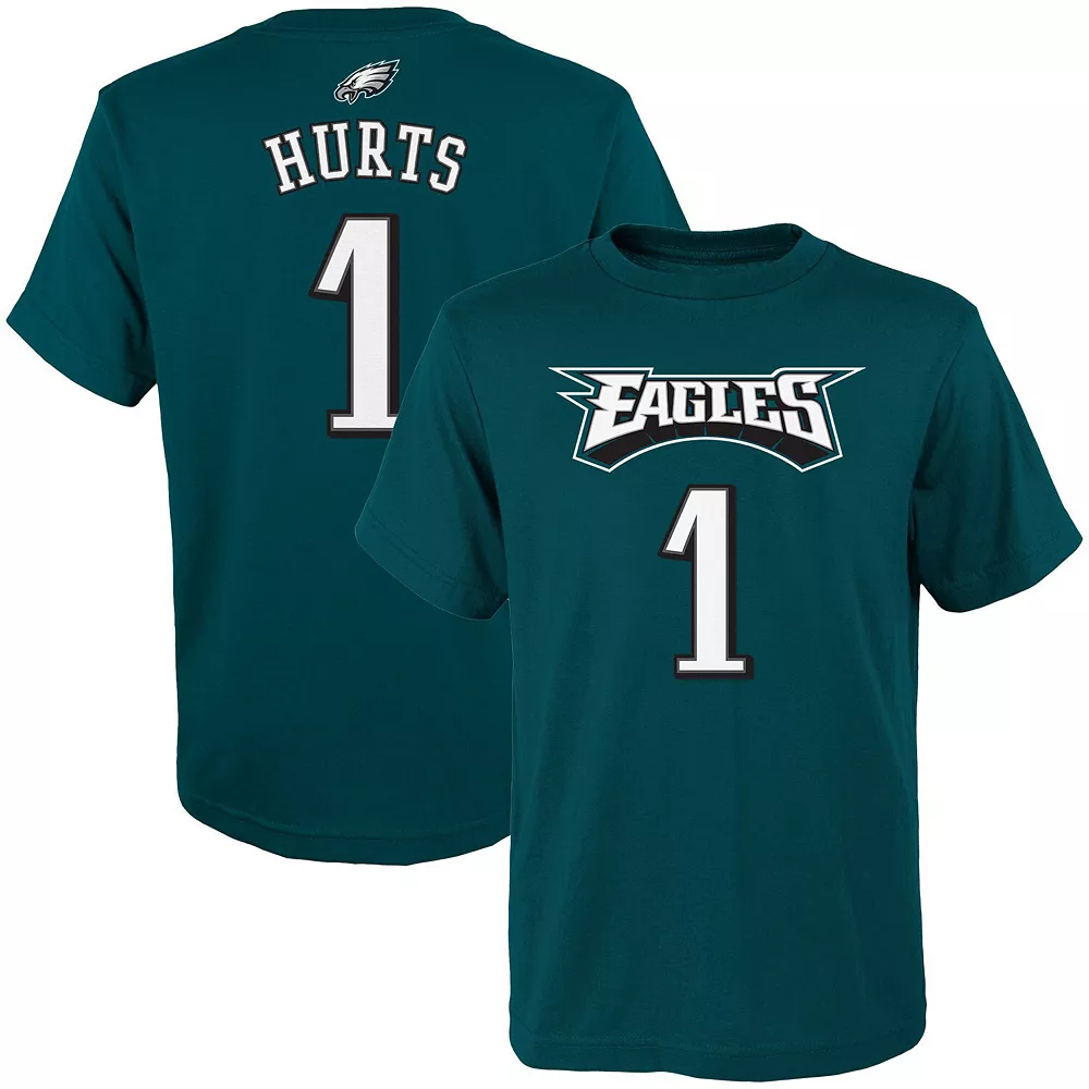 Youth Jalen Hurts Midnight Green Philadelphia Eagles Mainliner Player Name & Number T-Shirt 2 Youth Jalen Hurts Midnight Green Philadelphia Eagles Mainliner Player Name & Number T-Shirt - Image 2