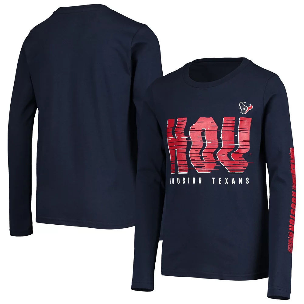 Youth Navy Houston Texans Electric Abbreviation Long Sleeve T-Shirt 2 Youth Navy Houston Texans Electric Abbreviation Long Sleeve T-Shirt - Image 2