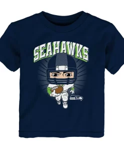 Preschool College Navy Seattle Seahawks Gummy Player T-Shirt