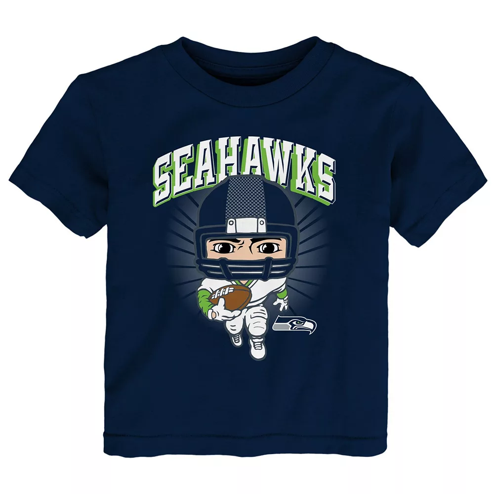 Preschool College Navy Seattle Seahawks Gummy Player T-Shirt 1 Preschool College Navy Seattle Seahawks Gummy Player T-Shirt