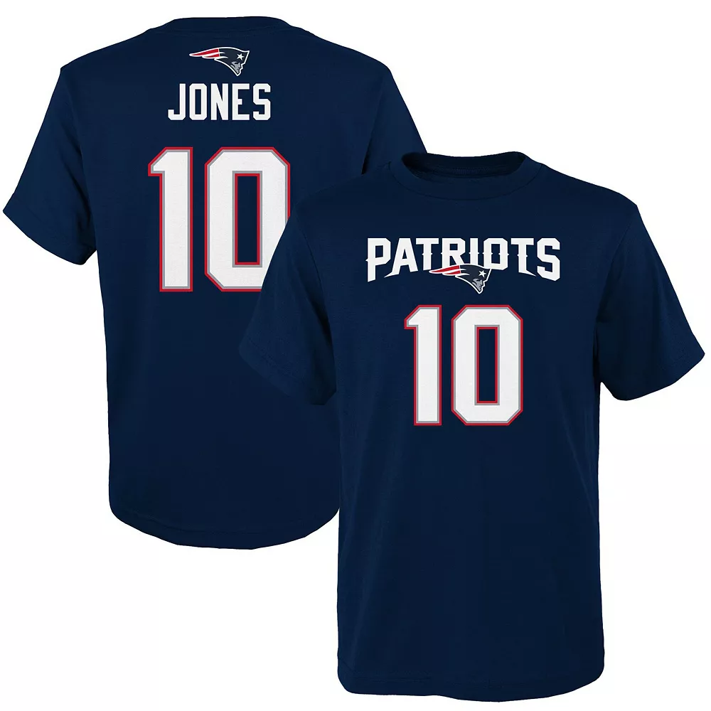 Youth Mac Jones Navy New England Patriots Mainliner Name & Number T-Shirt 2 Youth Mac Jones Navy New England Patriots Mainliner Name & Number T-Shirt - Image 2
