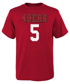 Youth Trey Lance Scarlet San Francisco 49ers Mainliner Name & Number T-Shirt 5 Youth Trey Lance Scarlet San Francisco 49ers Mainliner Name & Number T-Shirt -MLB Shop 5802262 ALT2