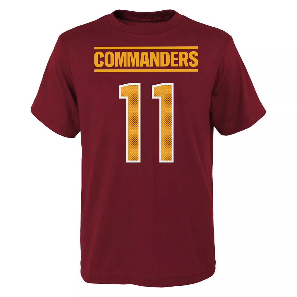 Youth Carson Wentz Burgundy Washington Commanders Mainliner Player Name & Number T-Shirt 3 Youth Carson Wentz Burgundy Washington Commanders Mainliner Player Name & Number T-Shirt - Image 3
