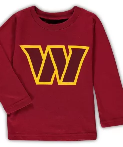 Toddler Burgundy Washington Commanders Team Logo Long Sleeve T-Shirt