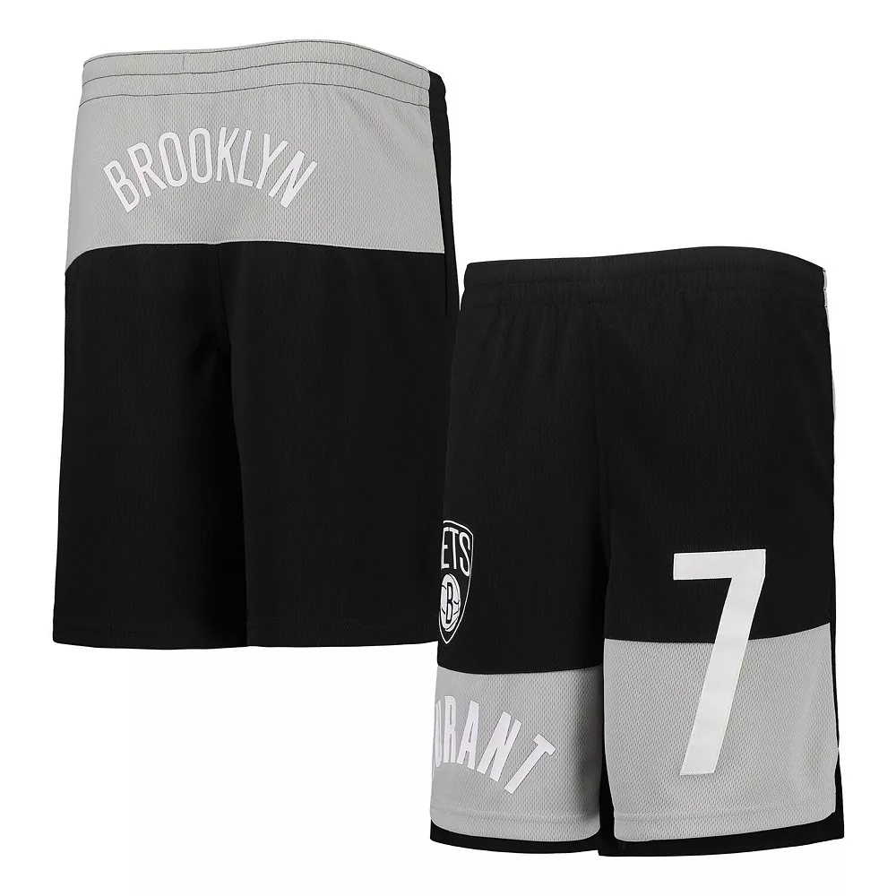 Youth Kevin Durant Black Brooklyn Nets Pandemonium Name & Number Shorts 2 Youth Kevin Durant Black Brooklyn Nets Pandemonium Name & Number Shorts - Image 2